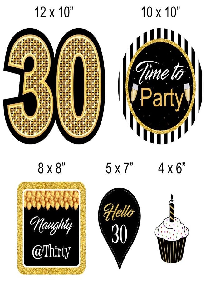 ثيم ماي بارتي زينة عيد ميلاد مخصصة لحفلتي الثلاثين | زينة معلقة لعيد الميلاد الثلاثين | عبوة من 6 قطع - Image 3